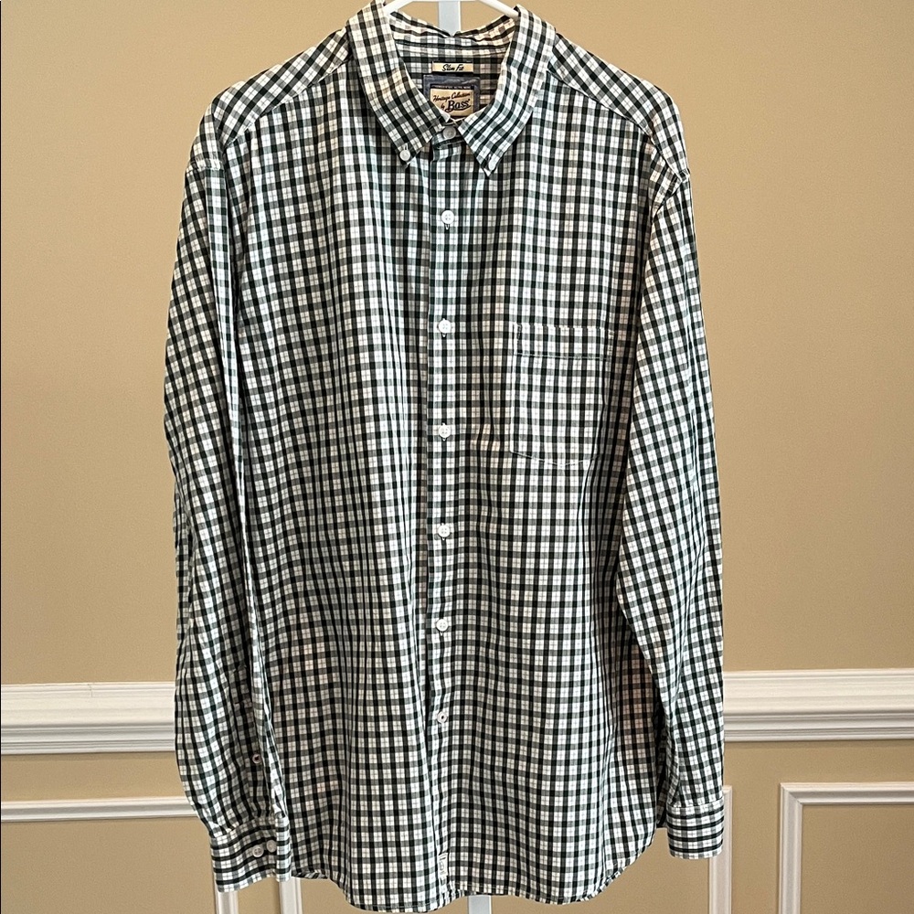 G. H. Bass & Company Heritage Collection Slim Fit Green Button Down Shirt XL